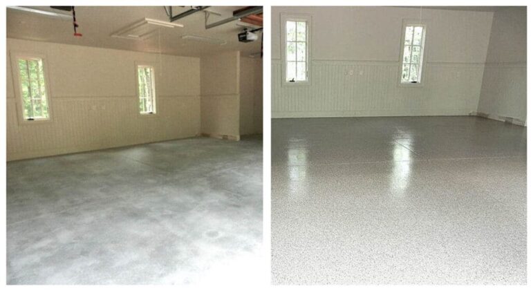 Cement Floor Paint Before And After
